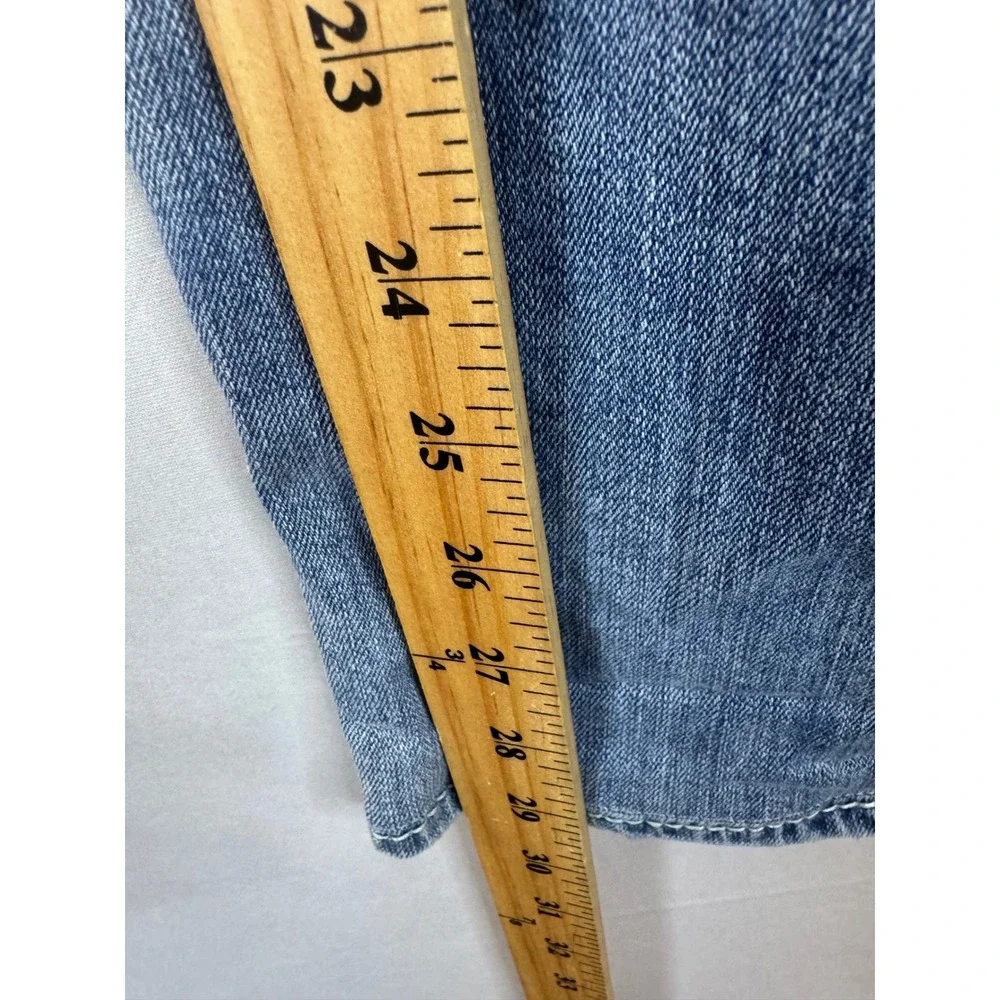 True Religion Ricky Relaxed Straight Distressed Blue Jeans Mens 44X30 Light Wash